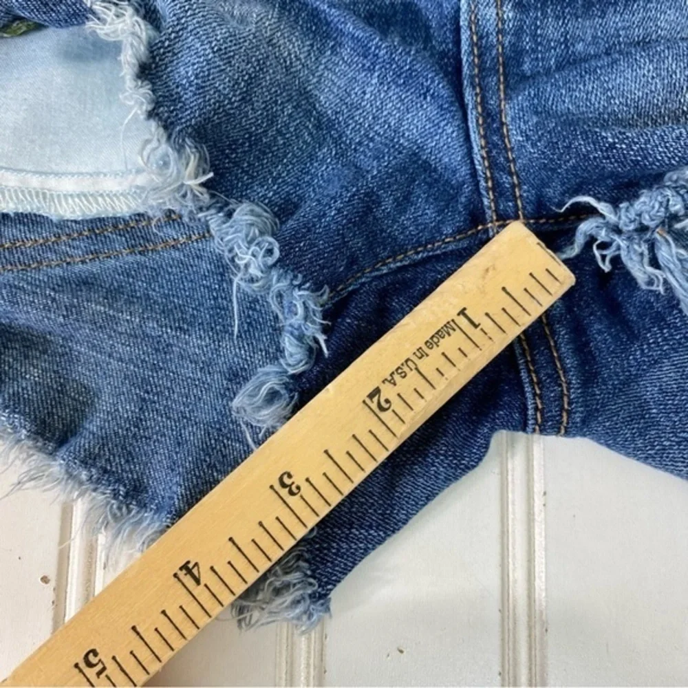 American Eagle Shorts Women's‎ 2 Jean Denim Embroidered Flowers - Picture 14 of 15